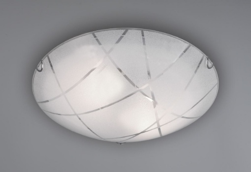 Immagine di Lampada da Soffitto Sandrina Vetro Graniglia Bianco 2xE27 Ø40 cm Trio Lighting