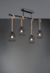 Immagine di Plafoniera Vintage Wodan 4 Corde Regolabili e Paralumi Gabbie Metalliche Trio Lighting