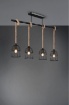 Immagine di Plafoniera Vintage Wodan 4 Corde Regolabili e Paralumi Gabbie Metalliche Trio Lighting