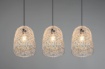 Immagine di Sospensione 3 Luci Lovis Paralume Reticolato Rattan Finitura Naturale Trio Lighting