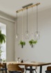 Immagine di Sospensione 3 Luci Plant Nichel con Piante Decorative Trio Lighting