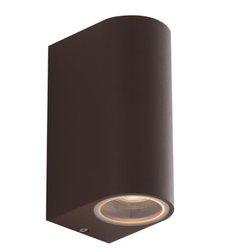 Immagine di Applique Da Esterno Cilindro Corten Marrone Luce Biemissione GU10 IP54