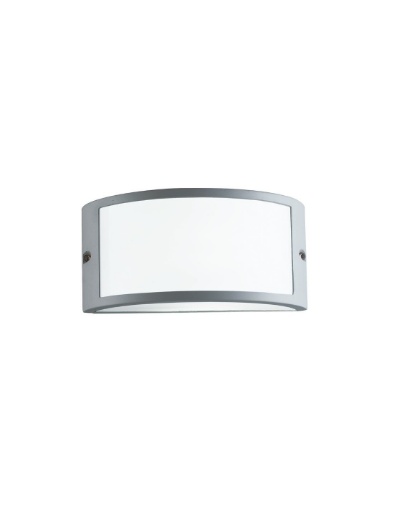 Immagine di Applique Da Esterno Curva Grigio Silver Luce Frontale Sopra Sotto IP54