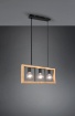 Immagine di Sospensione Agra Struttura Nera e Cornice Legno Naturale 3xE27 Trio Lighting