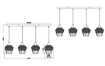 Immagine di Sospensione Lineare 4 Paralumi Reticolato Fibra Finitura Naturale Borka Trio Lighting