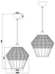 Immagine di Sospensione Nera Paralume Intreccio Fibra Naturale Borka Trio Lighting