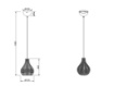 Immagine di Sospensione Nera Paralume Singolo Reticolato Rattan Naturale Sprout Trio Lighting