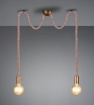 Immagine di Sospensione Rope 2 Corde Ottone Con Decentramento Trio Lighting