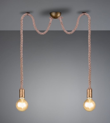 Immagine di Sospensione Rope 2 Corde Ottone Con Decentramento Trio Lighting