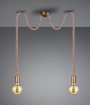 Immagine di Sospensione Rope 2 Corde Ottone Con Decentramento Trio Lighting