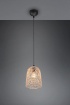 Immagine di Sospensione Singola Lovis Paralume Reticolato Rattan Finitura Naturale Trio Lighting