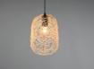 Immagine di Sospensione Singola Lovis Paralume Reticolato Rattan Finitura Naturale Trio Lighting