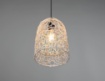 Immagine di Sospensione Singola Lovis Paralume Reticolato Rattan Finitura Naturale Trio Lighting