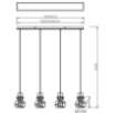 Immagine di Sospensione Industrial Finitura Anticata 4xE27 Madras Argento Trio Lighting