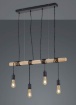 Immagine di Sospensione Vintage Brody Fili Regolabili 4xE27 Natural Wood Trio Lighting