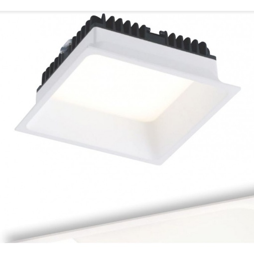 Immagine di Faretto Da Incasso Led 30w Quadrato 220 mm Bianco Ottica 98°