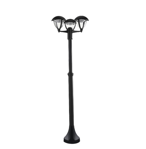 Immagine di Lampione 3 Luci Led Da Giardino 190 cm Nero IP44