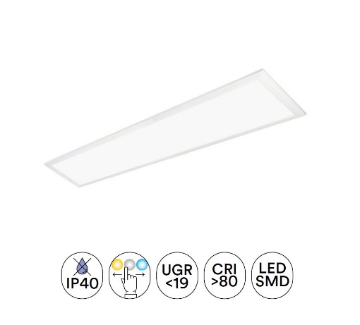 Immagine di Pannello Da Incasso Led CCT 40w 30x120 cm Luce Selezionabile IP40