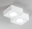 Immagine di Plafoniera Quadrati In Gesso Verniciabile 2 Luci Gx53 Led