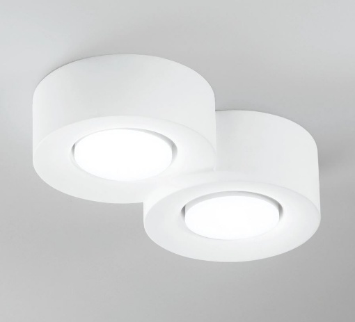 Immagine di Plafoniera Cerchi In Gesso Verniciabile 2 Luci Gx53 Led