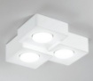 Immagine di Plafoniera Quadrati In Gesso Verniciabile 3 Luci Gx53 Led