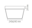 Picture of Plafoniera Bagno Quadrata 24x24cm Led 24w Nero IP44