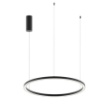 Immagine di Lampadario Moderno Led Anello Nero D.60 cm Luce Selezionabile