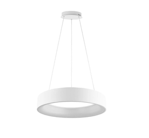 Immagine di Lampadario Led CCT Switch Stile Moderno Anello Bianco 60 cm