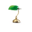 Immagine di Lampada da Ufficio Classica Struttura Ottone e Paralume Vetro Verde 1xE14 Perenz 