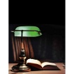 Immagine di Lampada da Scrivania Classica Ottone Paralume Vetro Verde 1xE27 Perenz