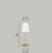 Immagine di Lampada Design Contemporaneo Vetro Cono Bianco Struttura Oro Canto Fan Europe