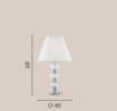 Picture of Lampada Classica Vetro Cristallo H68 cm Con Paralume Bianco Incanto LG1 Fan Europe