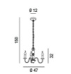 Immagine di Lampadario Classico con Bracci 3xE14 Metallo Tortora Perenz 6264 TO