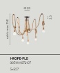 Picture of Lampadario In Corda Cinque Luci Con Decentramento Rope PL5 Fan Europe