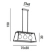 Picture of Sospensione Gabbia Rettangolare Metallo Nero e Vetro Trasparente 70x30 cm Perenz 6278 N