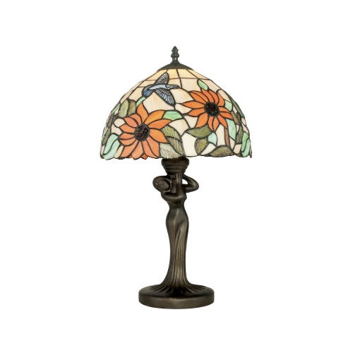 Immagine di Lume Vetro Colorato Floreale Tiffany 46 cm Dafne Fan Europe