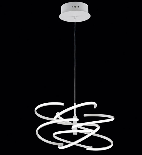 Immagine di Lampadario Bianco Moderno Vortice Led 3000k o 4000k Ø60 Perenz 6397 B