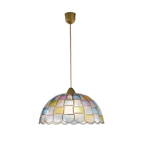 Immagine di Lampadario Stile Tiffany Per Cucina Madreperla Multicolor Paula Fan Europe