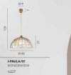 Immagine di Lampadario Stile Tiffany Per Cucina Madreperla Multicolor Paula Fan Europe