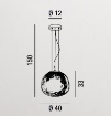 Picture of Sospensione Boccia Vetro Martellato Trasparente Ø40 cm Perenz 6468 TR