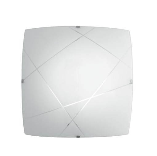 Immagine di Plafoniera Led Quadrata Vetro Bianco Alexia 30x30 Fan Europe