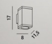 Immagine di Applique Squadrata per Esterni Doppia Emissione Bianco Perenz 6532 B