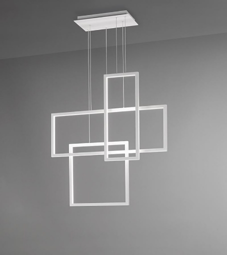 Immagine di Lampadario Design Moderno per Ufficio Led 98w CCT Cross Bianco Perenz 6591 B CT 