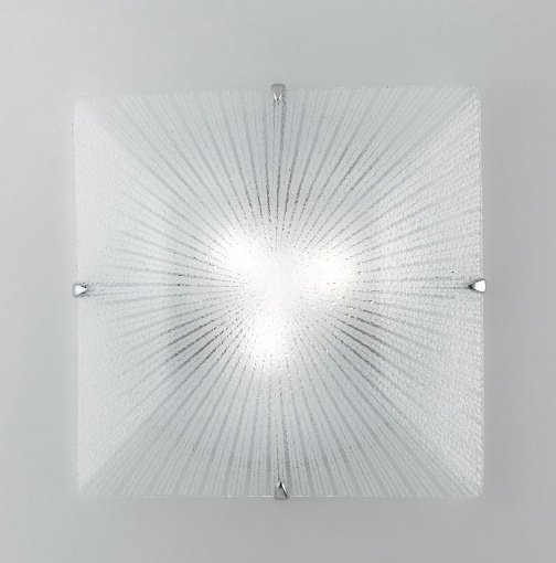 Immagine di Plafoniera Quadrata Vetro Diamantato Iside 30 cm Fan Europe