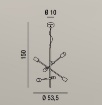 Picture of Sospensione Industrial 6 Luci Orientabili Vector Nero e Ottone Perenz 6600 N