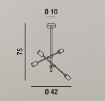 Immagine di Plafoniera Industrial Nera e Portalampada Ottone 4xE27 Orientabile Vector Perenz 6604 N