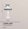 Immagine di Lumetto Stile Shabby Legno Bianco Paralume Tortora Pois Candy Fan Europe