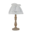 Immagine di Abatjour Legno Bianco Shabby Paralume Bianco Ricamato Lullaby Fan Europe