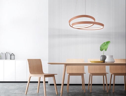 Immagine di Sospensione Led Design Moderno Spirale Ritmo Color Cannella Perenz 6618 E LC