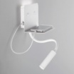 Immagine di Applique Bianco Mensola Led con Faretto Spot e Presa USB Level Perenz 6636 B LC